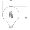 Mexen Vintis żarówka filament LED E27, G95, 6W, Ciepła - 2700K, 720 lm, clear - L157-E27-0627-00