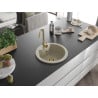 Mexen Diego zlewozmywak granitowy 1-komorowy 488 x 480 mm, beżowy, syfon złoty - 6512481000-69-G
