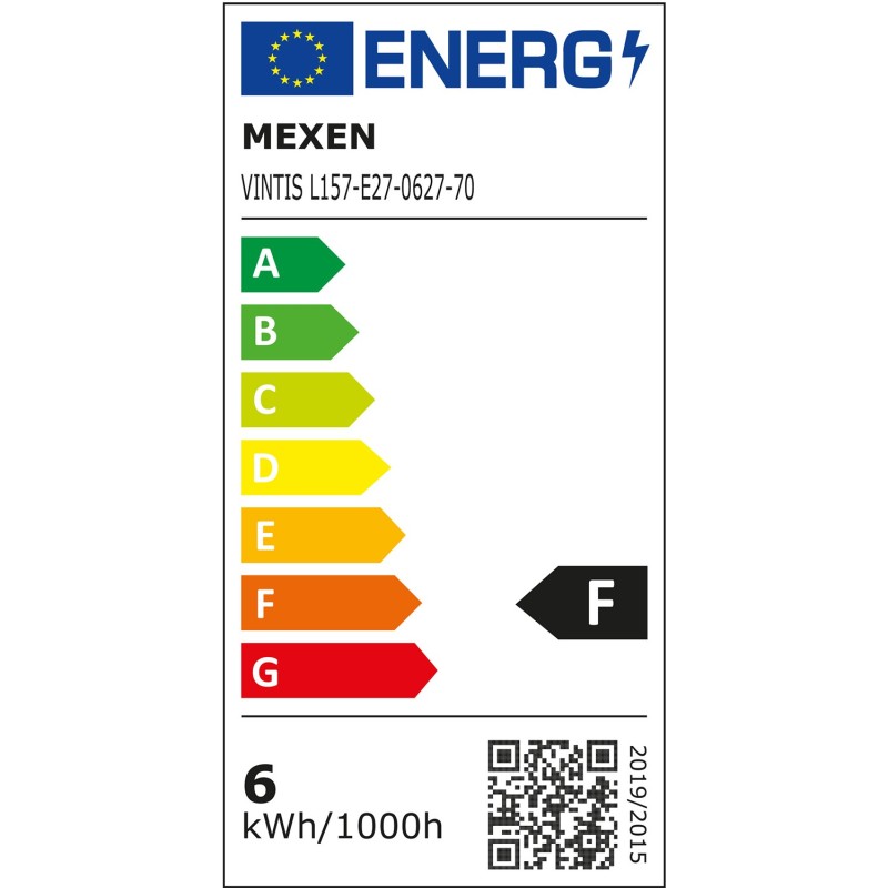 Mexen Vintis żarówka filament LED E27, G95, 6W, Ciepła - 2700K, 510 lm, smoke - L157-E27-0627-70