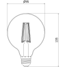 Mexen Vintis żarówka filament LED E27, G95, 10W, Neutralna - 4000K, 1320 lm, clear - L157-E27-1040-00