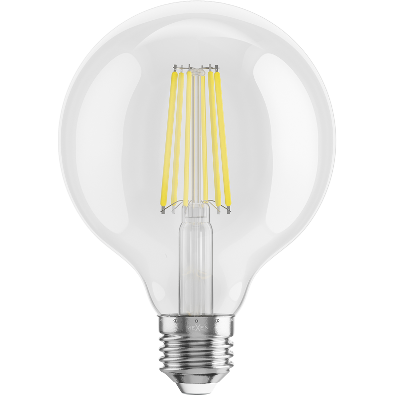 Mexen Vintis żarówka filament LED E27, G95, 10W, Neutralna - 4000K, 1320 lm, clear - L157-E27-1040-00