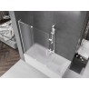 Mexen Velar L parawan nawannowy 2-skrzydłowy rozsuwany 120 x 150 cm, szron, biały - 896-120-003-31-20