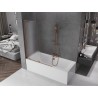 Mexen Velar L parawan nawannowy 2-skrzydłowy rozsuwany 120 x 150 cm, szron, różowe złoto - 896-120-003-31-60