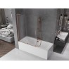 Mexen Velar L parawan nawannowy 2-skrzydłowy rozsuwany 120 x 150 cm, szron, miedź szczotkowana - 896-120-003-31-65