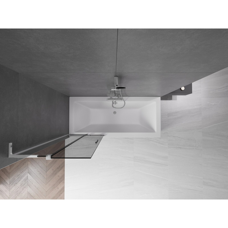 Mexen Velar L parawan nawannowy 2-skrzydłowy rozsuwany 70 x 150 cm, grafit, chrom - 896-070-003-41-01