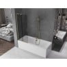 Mexen Velar L parawan nawannowy 2-skrzydłowy rozsuwany 75 x 150 cm, grafit, złoty - 896-075-003-41-50
