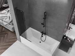 Mexen Velar L parawan nawannowy 2-skrzydłowy rozsuwany 75 x 150 cm, grafit, gun metal - 896-075-003-41-95