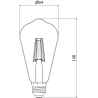 Mexen Vintis żarówka filament LED E27, ST64, 4W, Ciepła - 2200K, 400 lm, amber - L152-E27-0422-50