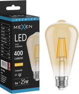 Mexen Vintis żarówka filament LED E27, ST64, 4W, Ciepła - 2200K, 400 lm, amber - L152-E27-0422-50