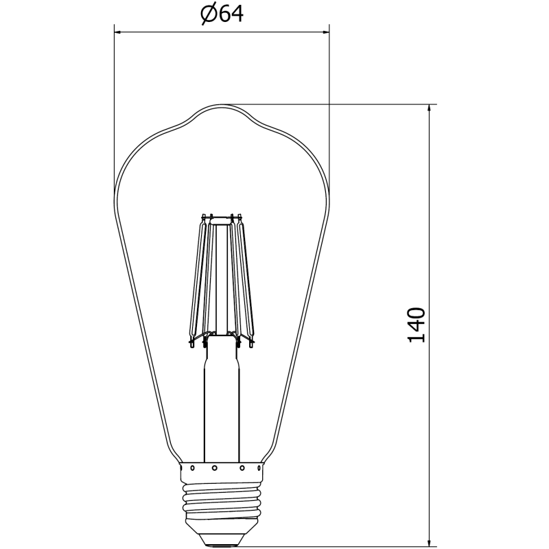 Mexen Vintis żarówka filament LED E27, ST64, 4W, Ciepła - 2200K, 300 lm, smoke - L152-E27-0422-70