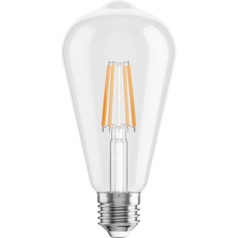 Mexen Vintis żarówka filament LED E27, ST64, 6W, Ciepła - 2200K, 720 lm, clear - L152-E27-0622-00