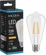 Mexen Vintis żarówka filament LED E27, ST64, 6W, Ciepła - 2200K, 720 lm, clear - L152-E27-0622-00