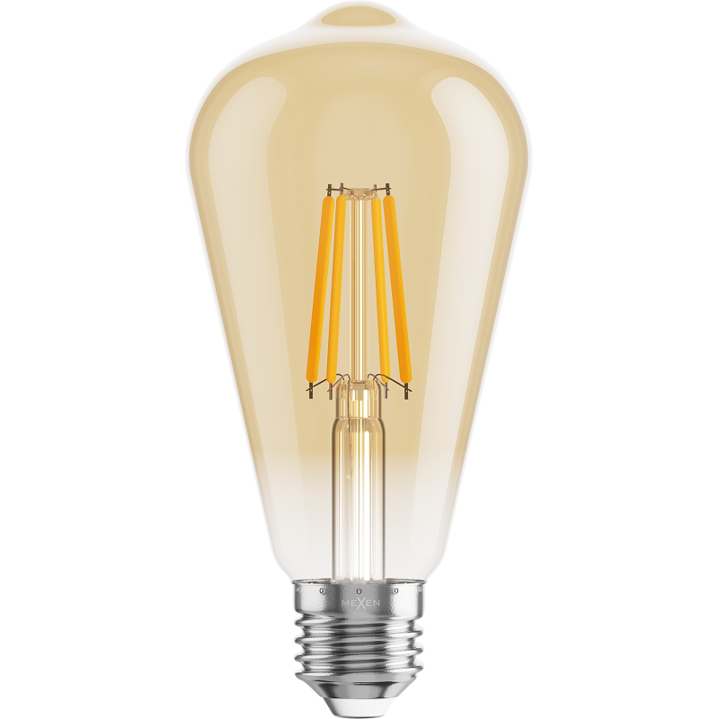 Mexen Vintis żarówka filament LED E27, ST64, 6W, Ciepła - 2200K, 600 lm, amber - L152-E27-0622-50