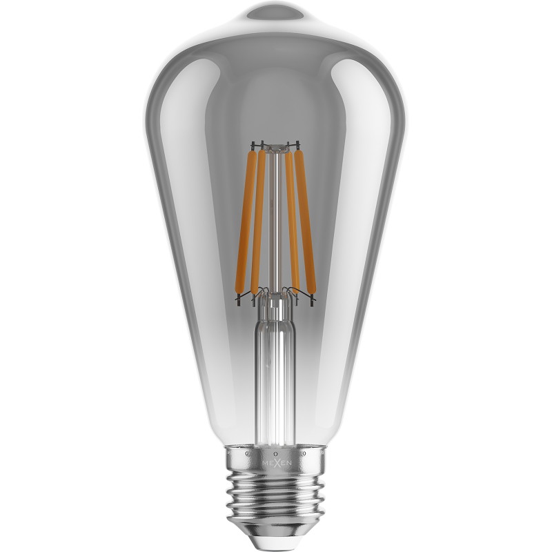 Mexen Vintis żarówka filament LED E27, ST64, 6W, Ciepła - 2200K, 450 lm, smoke - L152-E27-0622-70