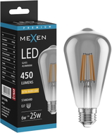 Mexen Vintis żarówka filament LED E27, ST64, 6W, Ciepła - 2200K, 450 lm, smoke - L152-E27-0622-70