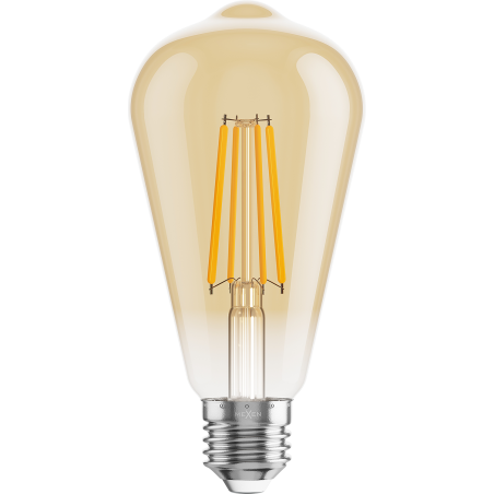 Mexen Vintis żarówka filament LED E27, ST64, 8W, Ciepła - 2200K, 750 lm, amber - L152-E27-0822-50