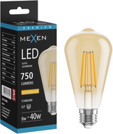 Mexen Vintis żarówka filament LED E27, ST64, 8W, Ciepła - 2200K, 750 lm, amber - L152-E27-0822-50