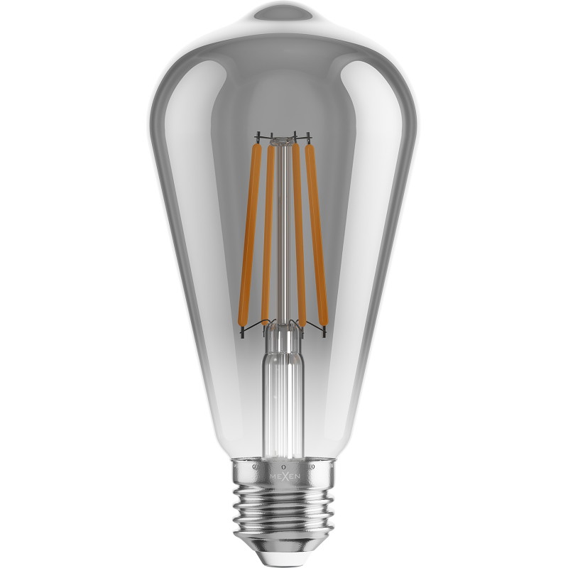 Mexen Vintis żarówka filament LED E27, ST64, 8W, Ciepła - 2200K, 600 lm, smoke - L152-E27-0822-70