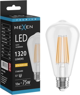 Mexen Vintis żarówka filament LED E27, ST64, 10W, Ciepła - 2200K, 1320 lm, clear - L152-E27-1022-00