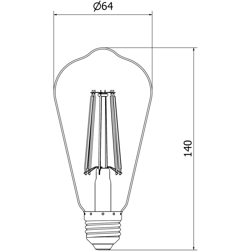 Mexen Vintis żarówka filament LED E27, ST64, 10W, Ciepła - 2200K, 780 lm, smoke - L152-E27-1022-70