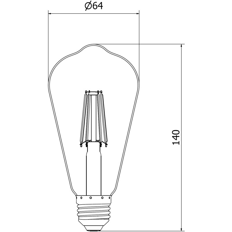 Mexen Vintis żarówka filament LED E27, ST64, 6W, Ciepła - 2700K, 720 lm, clear - L152-E27-0627-00