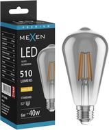 Mexen Vintis żarówka filament LED E27, ST64, 6W, Ciepła - 2700K, 510 lm, smoke - L152-E27-0627-70