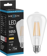 Mexen Vintis żarówka filament LED E27, ST64, 8W, Ciepła - 2700K, 1055 lm, clear - L152-E27-0827-00