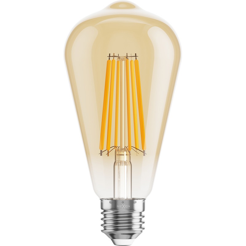 Mexen Vintis żarówka filament LED E27, ST64, 10W, Ciepła - 2700K, 910 lm, amber - L152-E27-1027-50