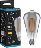 Mexen Vintis żarówka filament LED E27, ST64, 10W, Ciepła - 2700K, 780 lm, smoke - L152-E27-1027-70