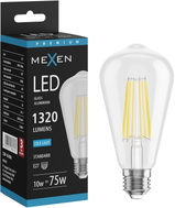 Mexen Vintis żarówka filament LED E27, ST64, 10W, Zimna - 6500K, 1320 lm, clear - L152-E27-1040-00