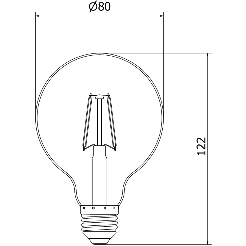 Mexen Vintis żarówka filament LED E27, G80, 2W, Ciepła - 2200K, 150 lm, smoke - L155-E27-0222-70