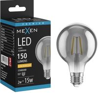 Mexen Vintis żarówka filament LED E27, G80, 2W, Ciepła - 2200K, 150 lm, smoke - L155-E27-0222-70