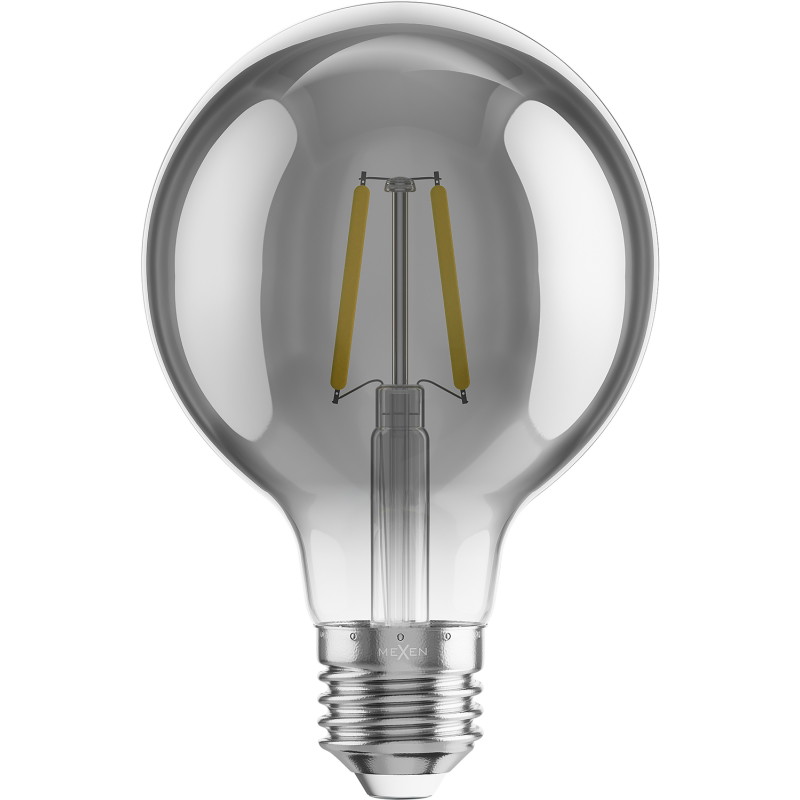 Mexen Vintis żarówka filament LED E27, G80, 2W, Ciepła - 2200K, 150 lm, smoke - L155-E27-0222-70