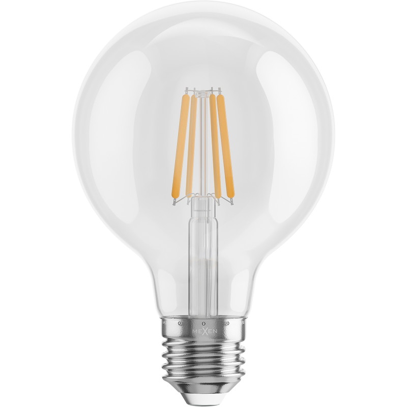 Mexen Vintis żarówka filament LED E27, G80, 6W, Ciepła - 2700K, 720 lm, clear - L155-E27-0627-00