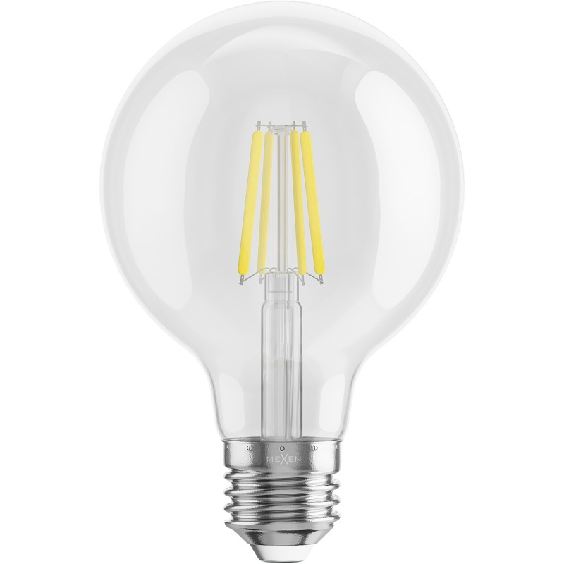 Mexen Vintis żarówka filament LED E27, G80, 6W, Neutralna - 4000K, 720 lm, clear - L155-E27-0640-00