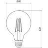 Mexen Vintis żarówka filament LED E27, G80, 8W, Neutralna - 4000K, 1055 lm, clear - L155-E27-0840-00