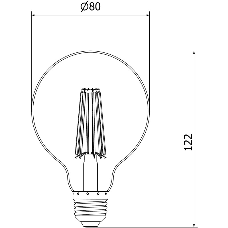 Mexen Vintis żarówka filament LED E27, G80, 10W, Neutralna - 4000K, 1320 lm, clear - L155-E27-1040-00