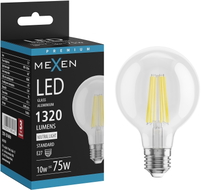 Mexen Vintis żarówka filament LED E27, G80, 10W, Neutralna - 4000K, 1320 lm, clear - L155-E27-1040-00