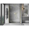 Mexen Mist-H drzwi prysznicowe uchylne lewe 140 cm, transparent, złote szczotkowane - 8A5-140-001-55-00-L
