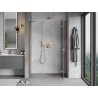Mexen Mist-H drzwi prysznicowe uchylne prawe 140 cm, transparent, miedź szczotkowana - 8A5-140-001-65-00-P