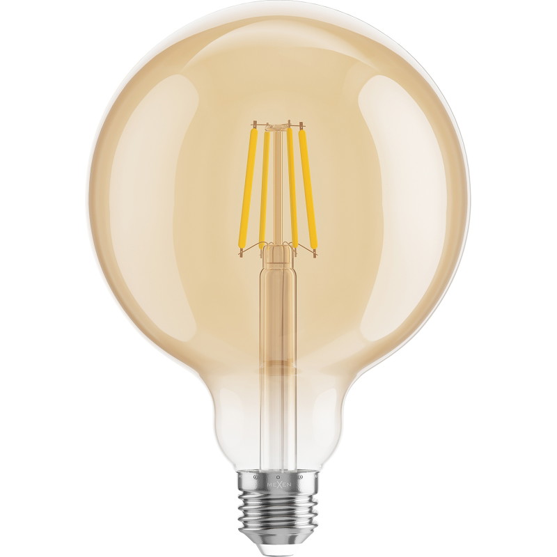 Mexen Vintis żarówka filament LED E27, G125, 4W, Ciepła - 2200K, 400 lm, amber - L158-E27-0422-50