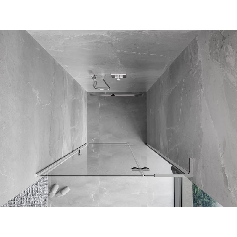 Mexen Mist-H L drzwi prysznicowe uchylne prawe 80 cm, transparent, chrom - 8A5L-080-000-01-00-P