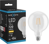 Mexen Vintis żarówka filament LED E27, G125, 6W, Ciepła - 2700K, 720 lm, clear - L158-E27-0627-00