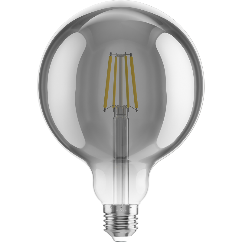Mexen Vintis żarówka filament LED E27, G125, 6W, Ciepła - 2700K, 510 lm, smoke - L158-E27-0627-70