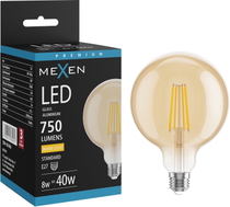 Mexen Vintis żarówka filament LED E27, G125, 8W, Ciepła - 2700K, 750 lm, amber - L158-E27-0827-50