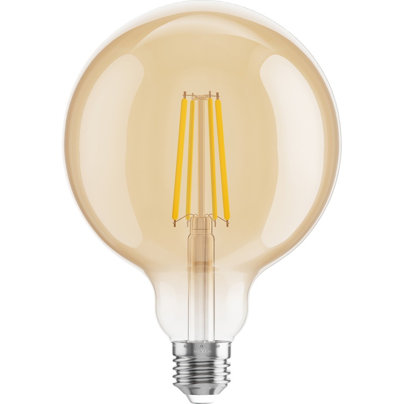 Mexen Vintis żarówka filament LED E27, G125, 8W, Ciepła - 2700K, 750 lm, amber - L158-E27-0827-50