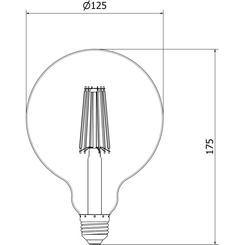 Mexen Vintis żarówka filament LED E27, G125, 10W, Neutralna - 4000K, 1320 lm, clear - L158-E27-1040-00