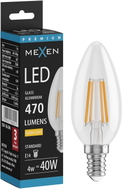 Mexen Vintis żarówka filament LED E14, C35, 4W, Ciepła - 2700K, 470 lm, clear - L154-E14-0427-00