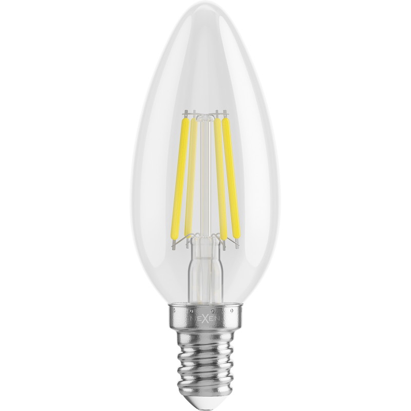 Mexen Vintis żarówka filament LED E14, C35, 4W, Neutralna - 4000K, 470 lm, clear - L154-E14-0427-00