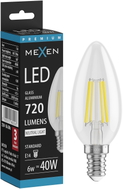 Mexen Vintis żarówka filament LED E14, C35, 6W, Neutralna - 4000K, 720 lm, clear - L154-E14-0640-00